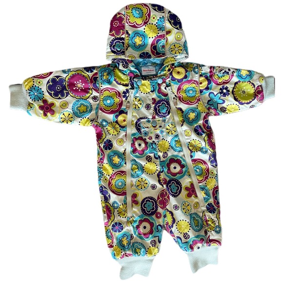 Hanna Andersson Outdoor Quilted Floral Girls Snowsuit Bunting - Picture 2 of 8